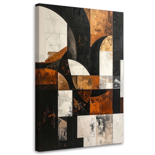 Obraz do salonu sypialni biura loftu, Geometryczne formy abstrakcja brązowy