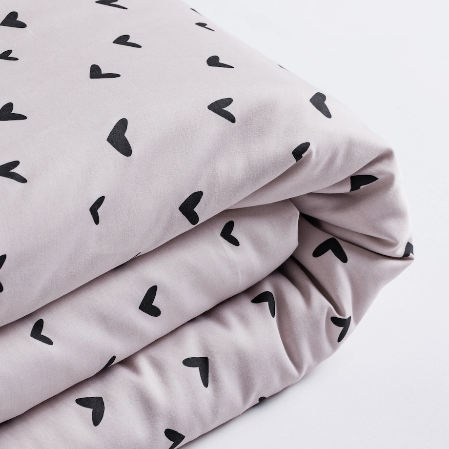 Pościel z Bawełny Satynowej Mallory 200x220 cm z motywem serca