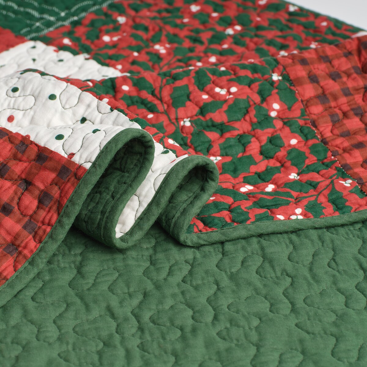 Patchwork narzuta na łóżko Natali 200x220 cm z motywem choinki