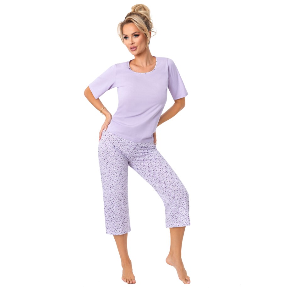Piżama Fiorella 3/4 Liliowy, M