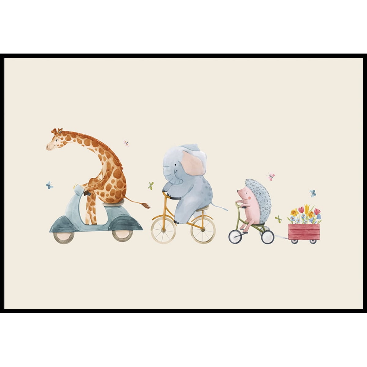 plakat zwierzaki na wycieczce 21x30 cm