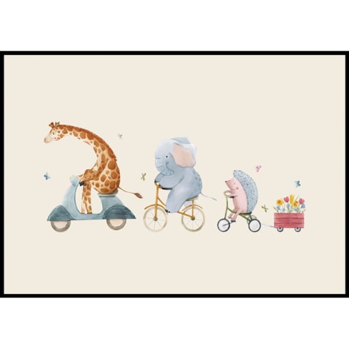 plakat zwierzaki na wycieczce 21x30 cm