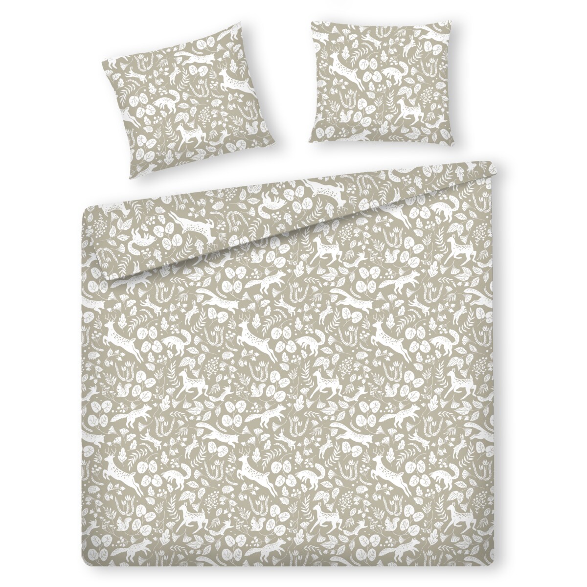 Pościel z bawełny satynowej Misne 200x220 cm z motywem zwierząt leśnych