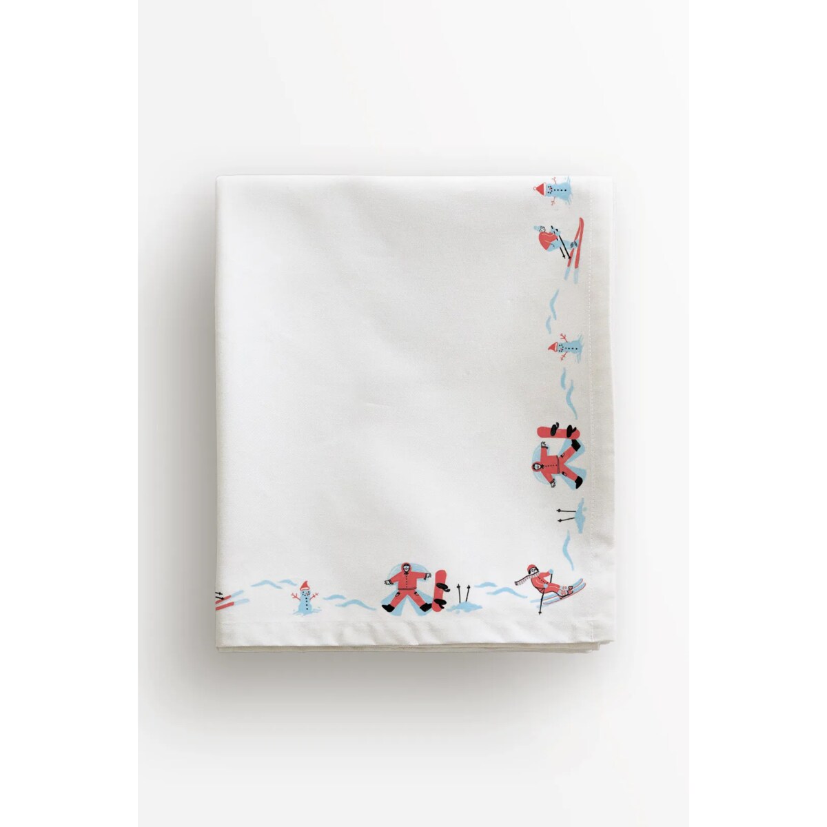 Obrus świąteczny - Narciarze 100x100 cm