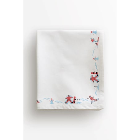 Obrus świąteczny - Narciarze 100x100 cm