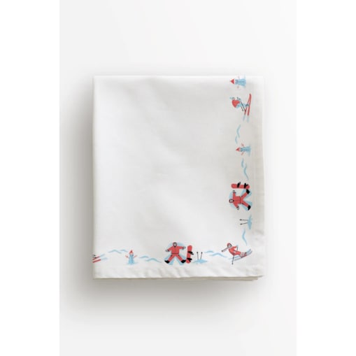 Obrus świąteczny - Narciarze 100x100 cm