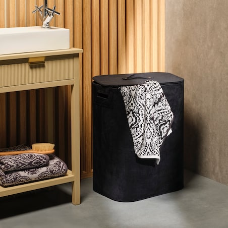 elegancki kosz na pranie z welwetu lantos 90 l