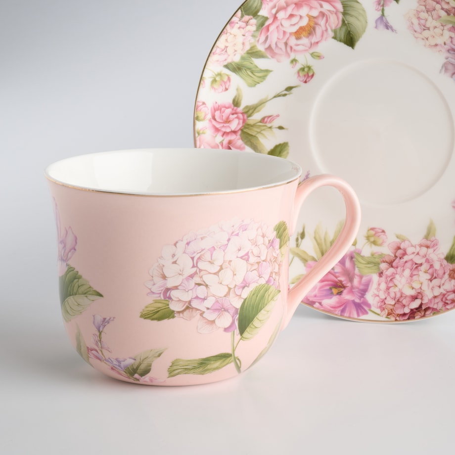 Filiżanka Ze Spodkiem Tensianis z motywem kwiatowym