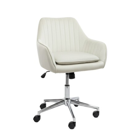 Krzesło biurowe fotel obrotowy welurowy regulowany beżowy