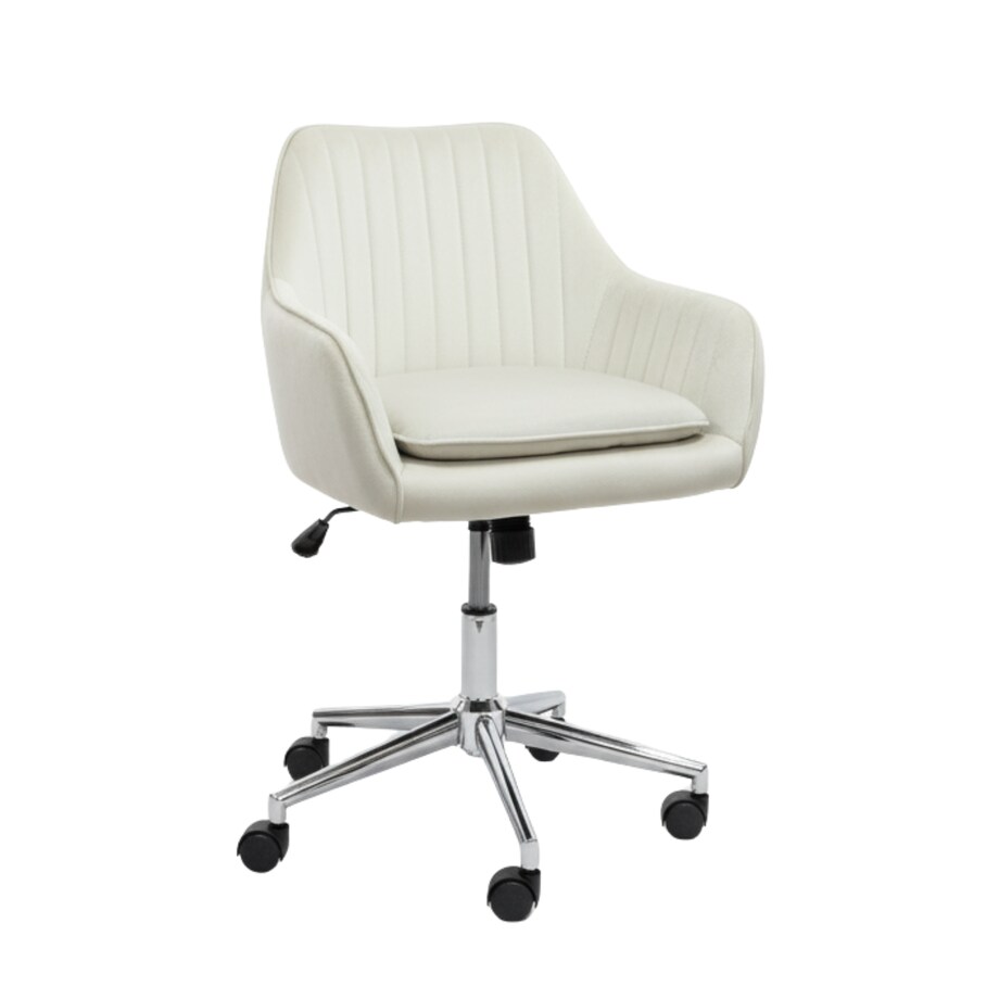 Krzesło biurowe fotel obrotowy welurowy regulowany beżowy