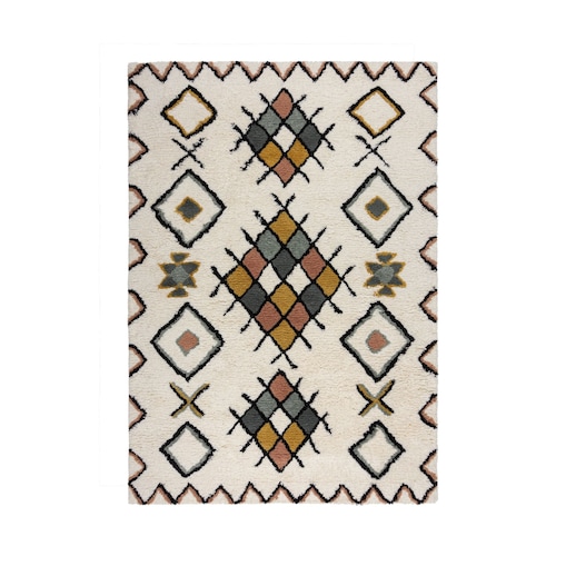Dywan Wełniany Shaggy Berber Midar Wielokolorowy 200x290