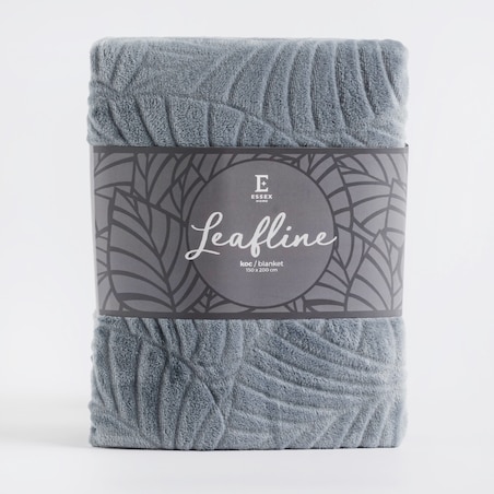 Jednokolorowy koc z wytłoczonym wzorem Leafline 150x200 cm