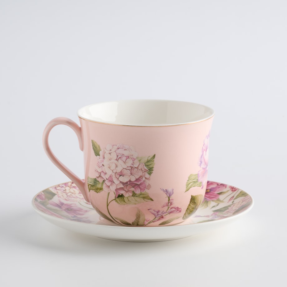 Filiżanka Ze Spodkiem Tensianis z motywem kwiatowym