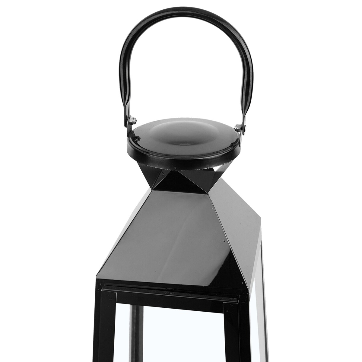 Lampion stalowy 42 cm czarny CRETE