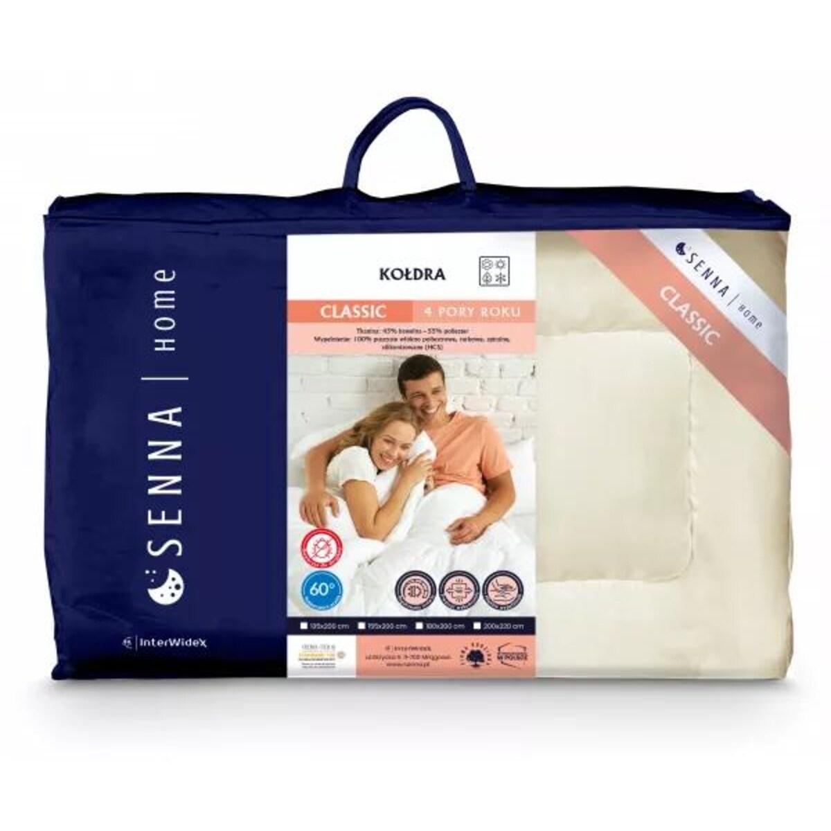 Kołdra całoroczna 4 Pory Roku CLASSIC 200x220cm Kremowa | Senna Home