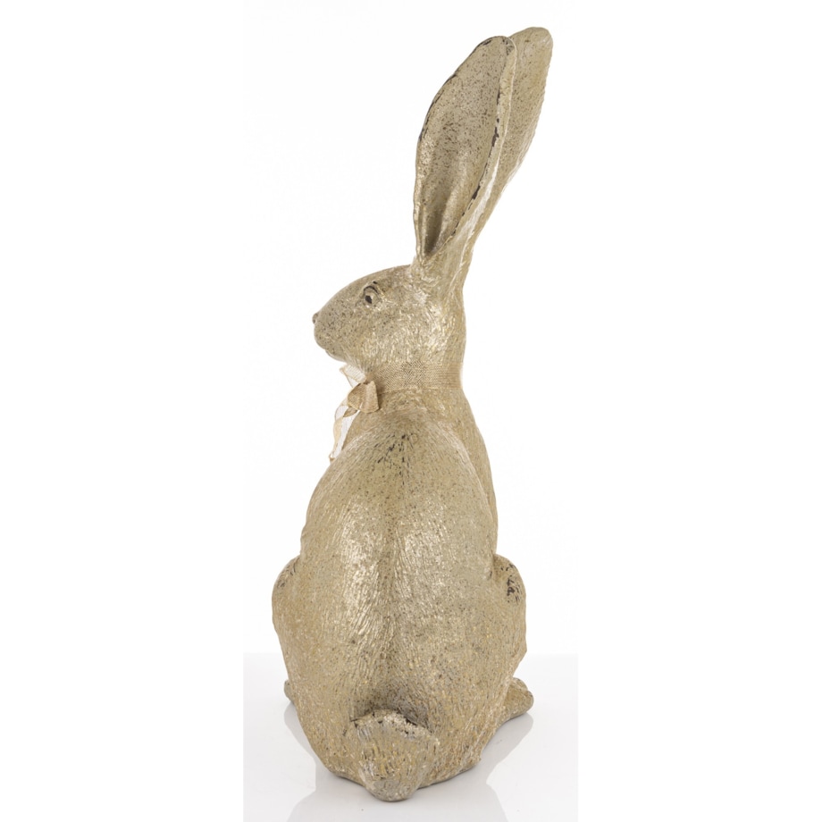 Dekoracja - siedzący zając 59x14x15 cm HARE ze wstążeczką