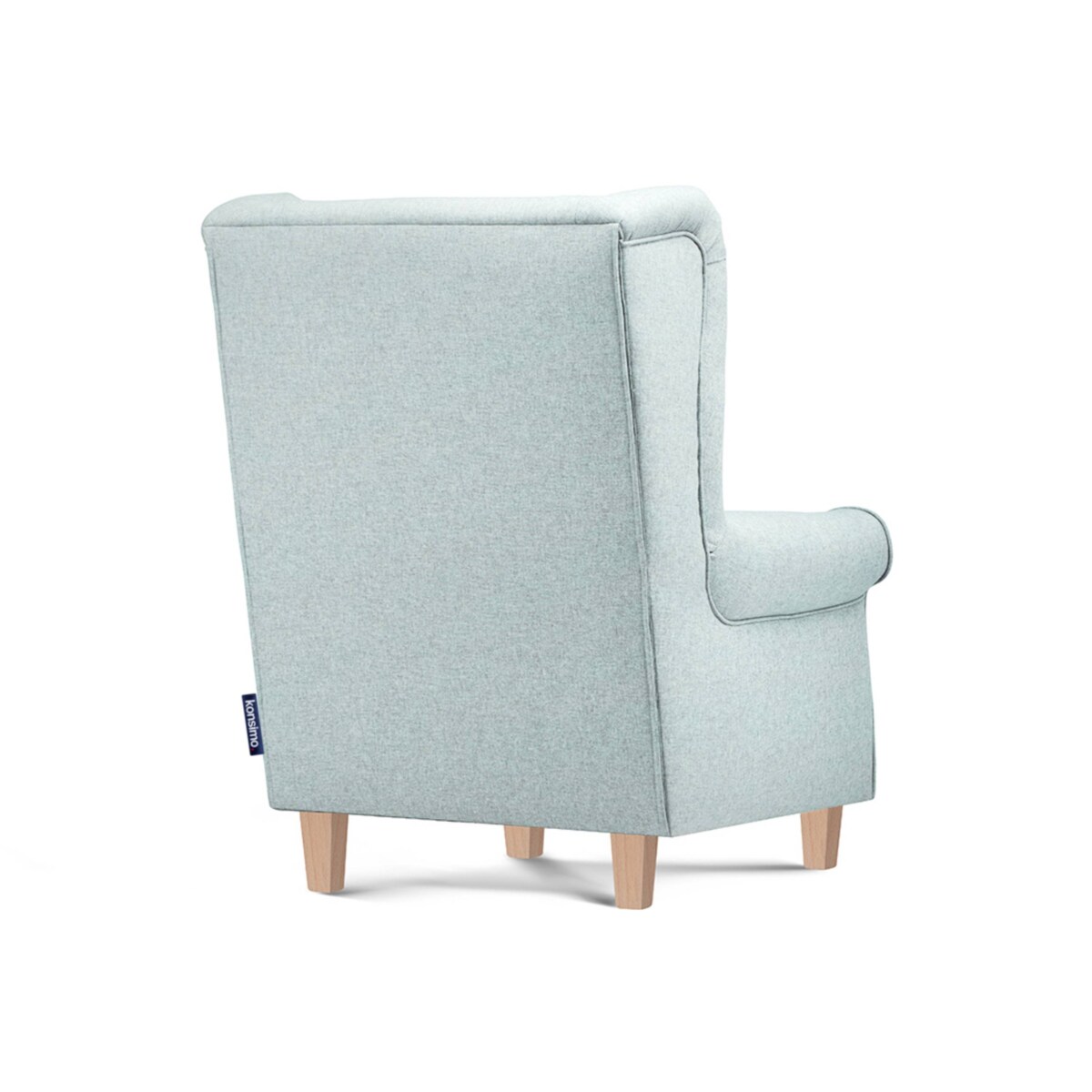 KONSIMO MILES Fotel uszak zielony drewniane nóżki