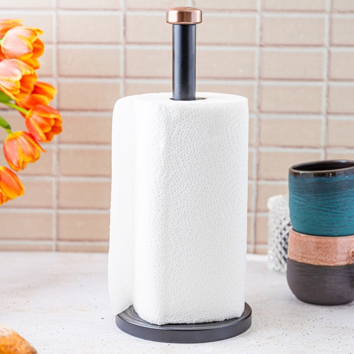 Stojak kuchenny na ręcznik papierowy czarny KLAUSBERG