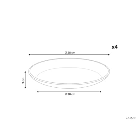 Zestaw 4 dużych talerzy SESAME Kamionka Jasnoszary