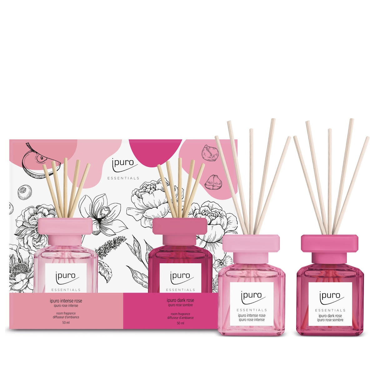 Zestaw prezentowy INTENSE & DARK ROSE, ipuro Essentials, 2 x 50 ml