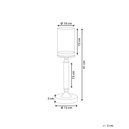 Świecznik szklany 41 cm srebrny ABBEVILLE