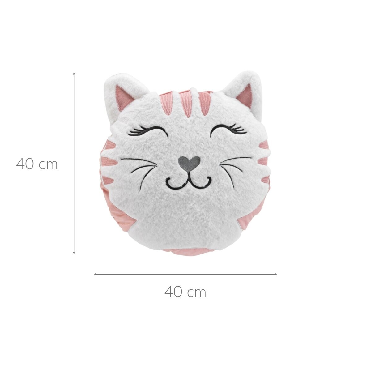 Poduszka kot z futerkiem, Ø 40 cm
