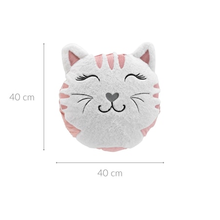 Poduszka kot z futerkiem, Ø 40 cm