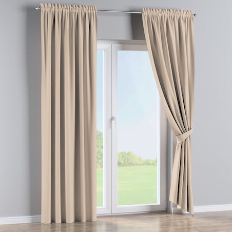 Zasłona na kanale z grzywką 1 szt. 130x260 kremowy beż