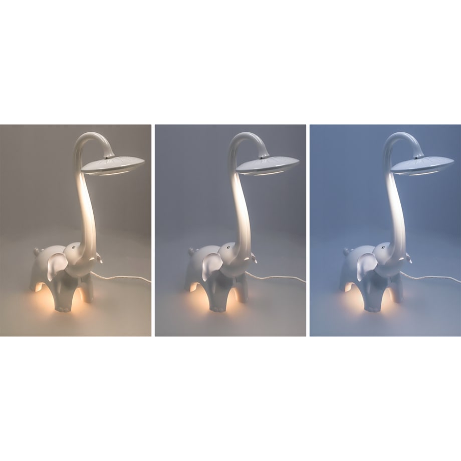 Lampka biurkowa dla dzieci SŁOŃ biały