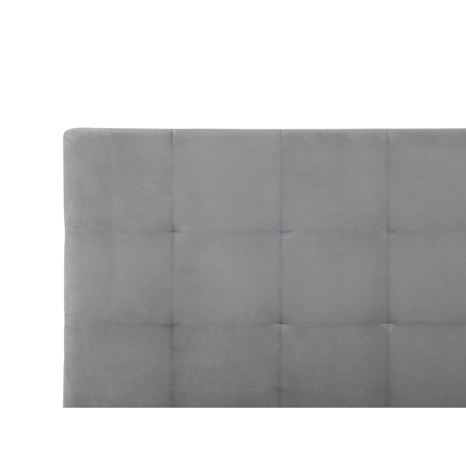 Łóżko z pojemnikiem welurowe 160 x 200 cm szare LORIENT