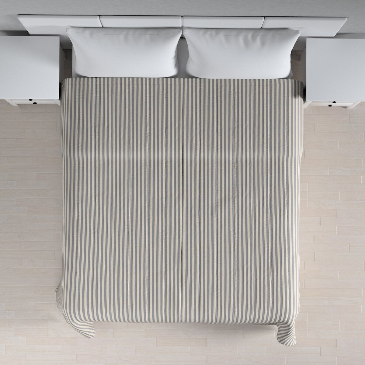 Narzuta pikowana w pasy 130x210 granatowo-białe pasy (1,5cm)