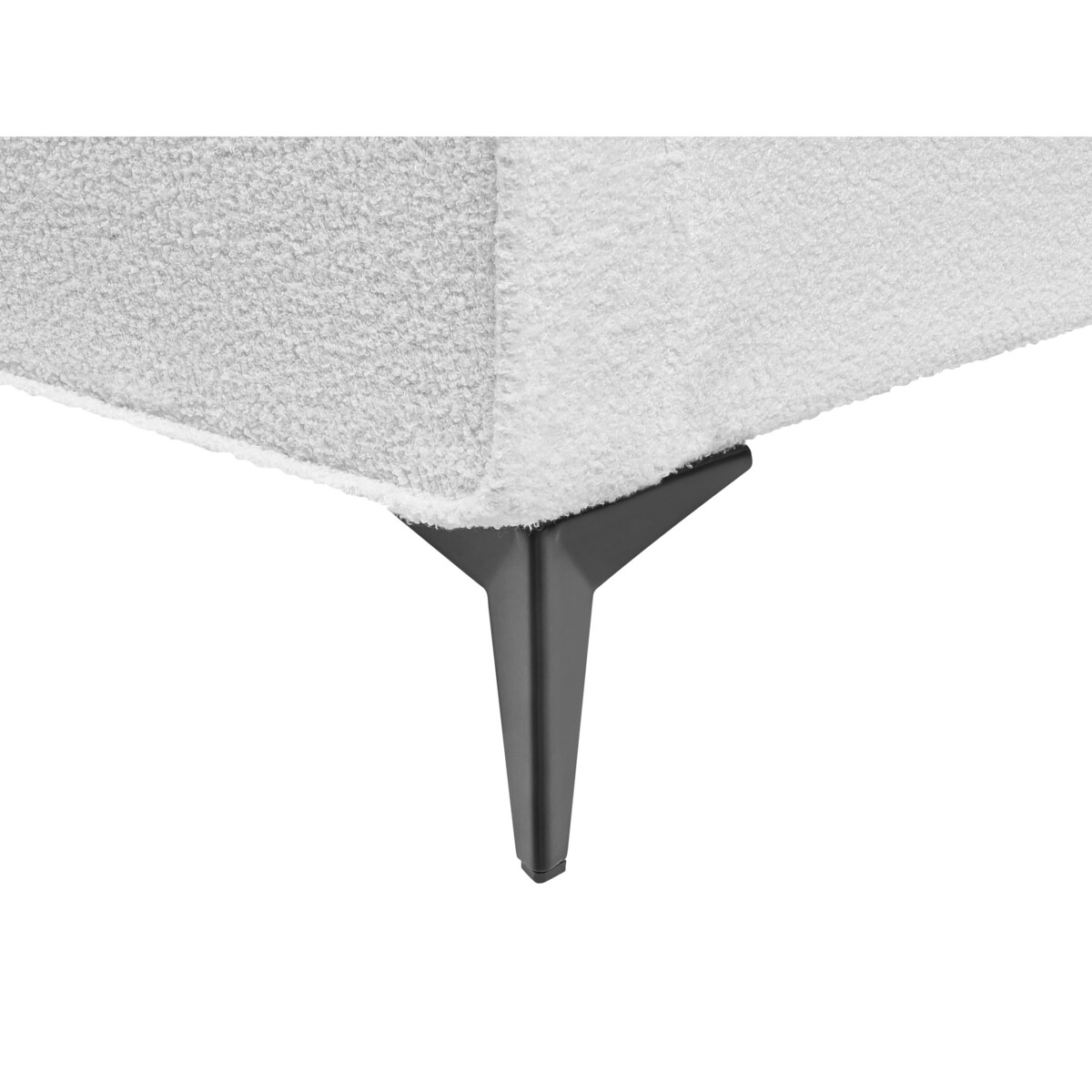 Łóżko Boucle VALOGNES 160 x 200 cm Złamana biel