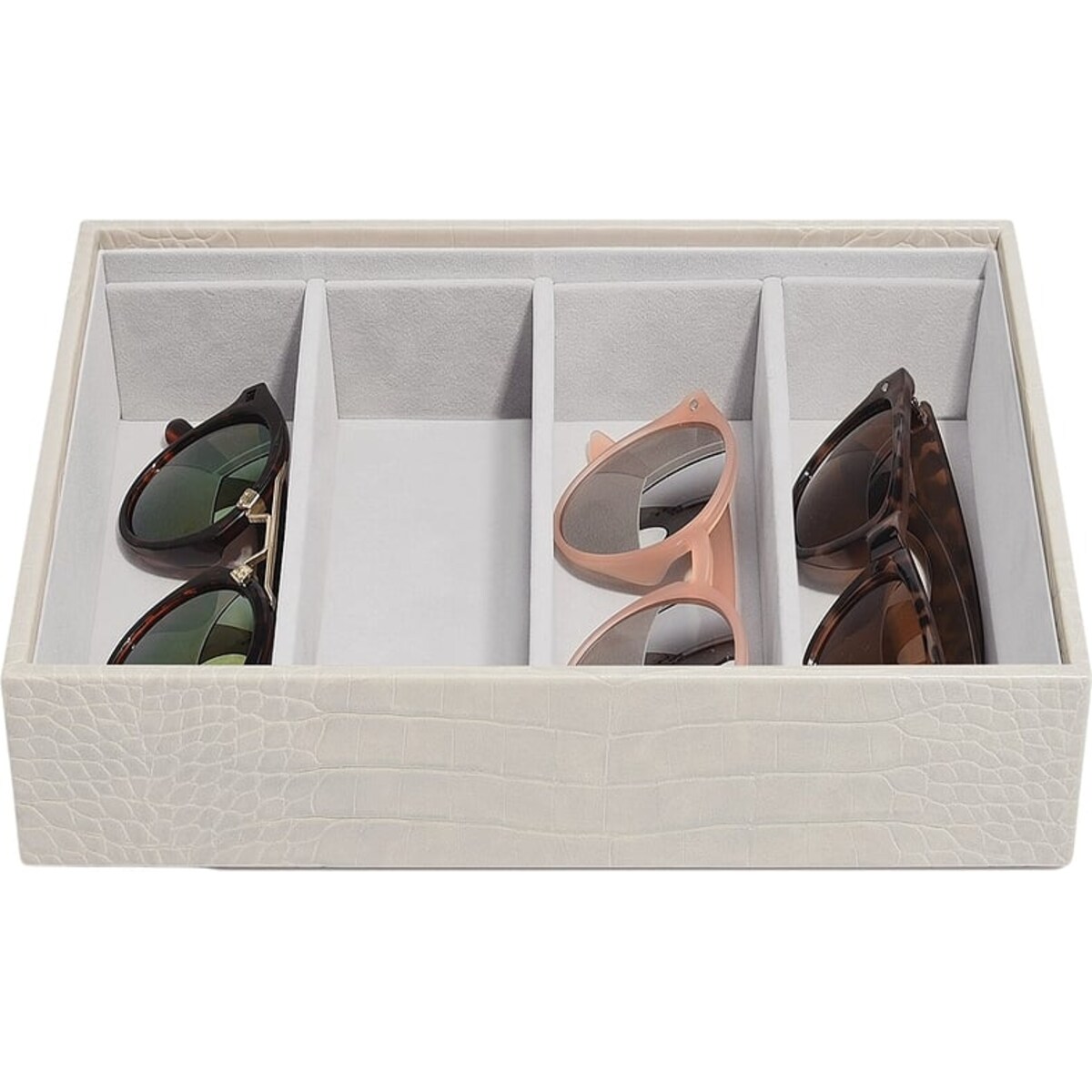 Pudełko na okulary Stackers Croc 4 komorowe putty