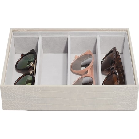 Pudełko na okulary Stackers Croc 4 komorowe putty