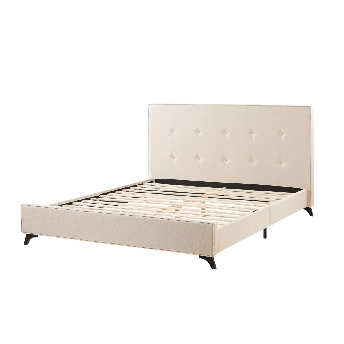 Łóżko tapicerowane 160 x 200 cm beżowe AMBASSADOR