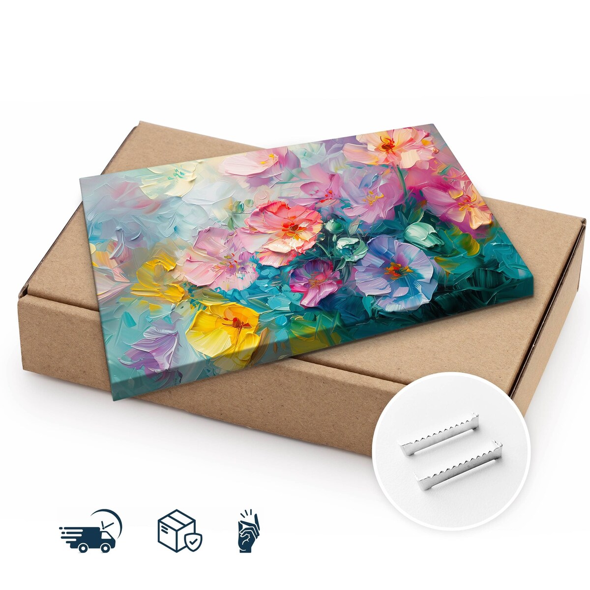 Obraz Ścienny Do Salonu Kolorowe Polne Kwiaty Akwarele Malunek 30x20cm