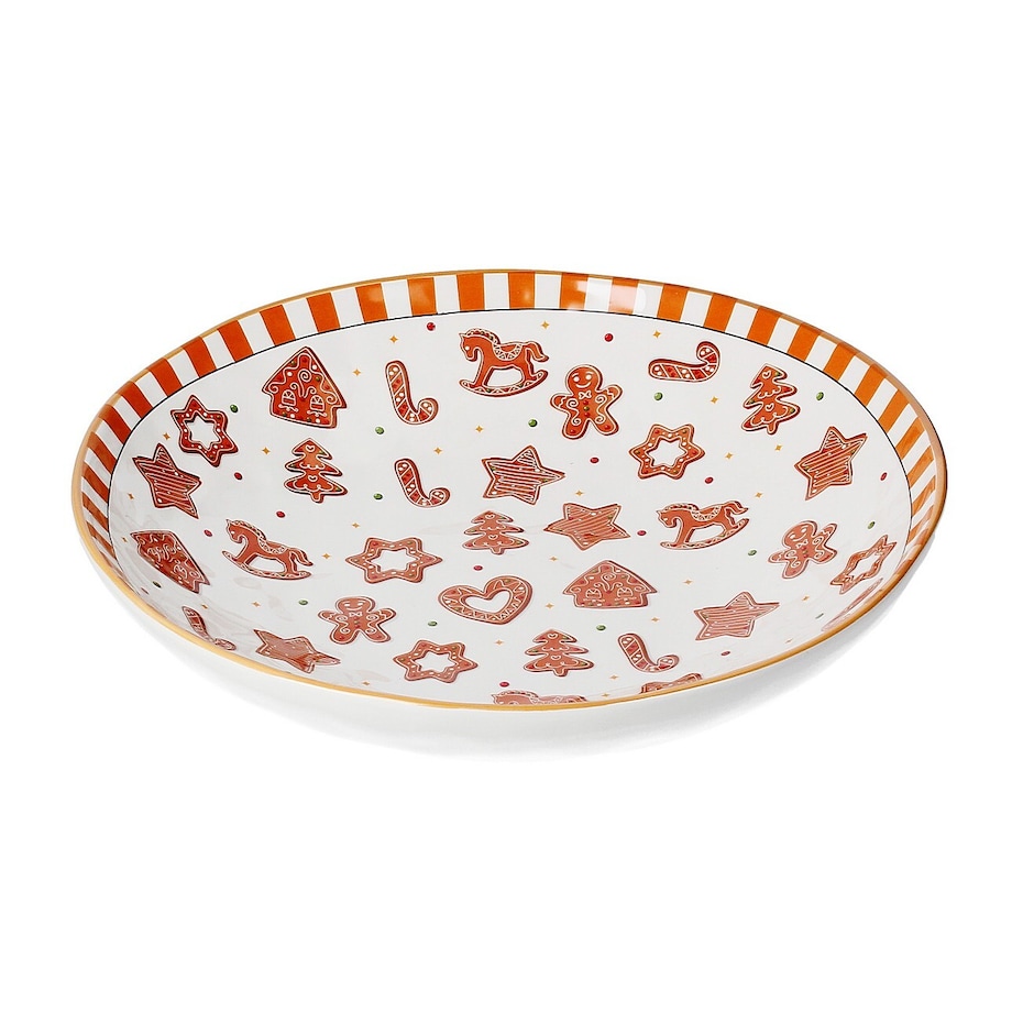 Misa świąteczna Gingerdream 33x8 cm boże narodzenie, święta, świąteczne, biały-pomarańczowy-brązowy, 33x33x8 cm