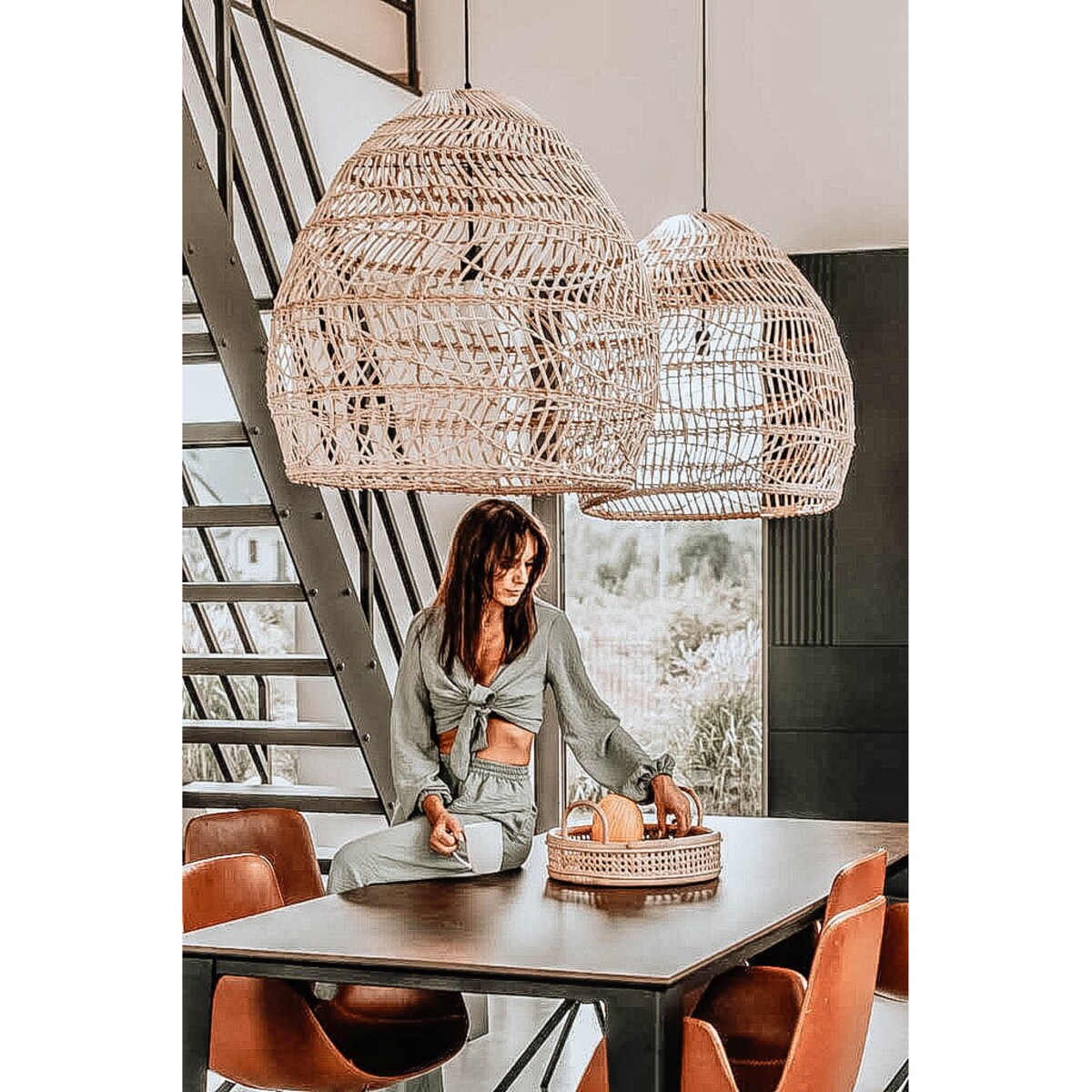 Lampa wisząca Cezar XL naturalna Monnarita