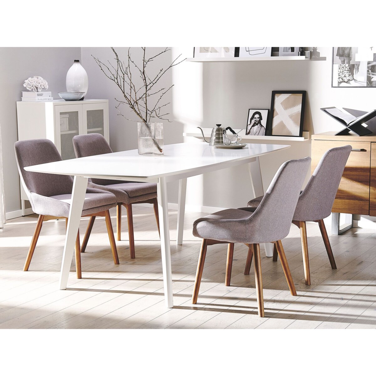 Zestaw 2 krzeseł do jadalni beżowoszary MELFORT