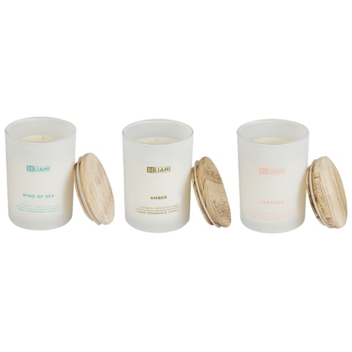 3 świece zapachowe sojowe skóra/ morska bryza/ bursztyn SIMPLICITY