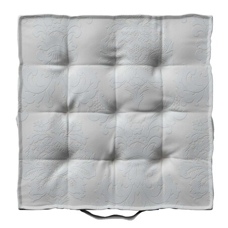 Poduszka na krzesło Kuba, liście akantu na jasno-popielatym tle , 40 x 40 x 6 cm, Damasco