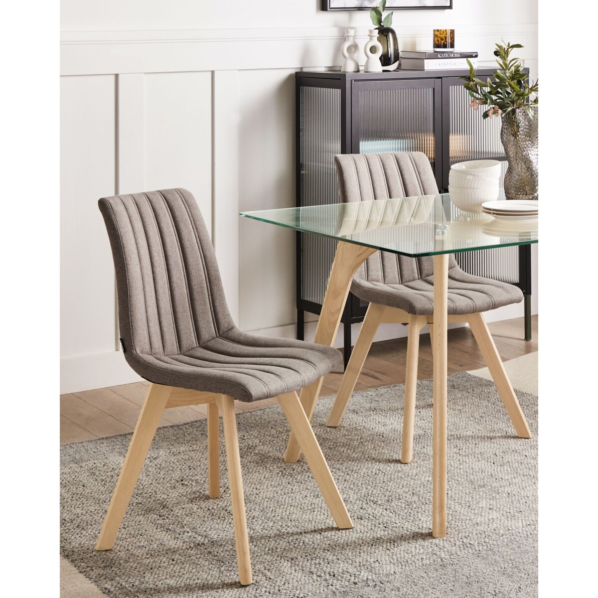 Zestaw 2 krzeseł do jadalni CALGARY II Beżowoszary