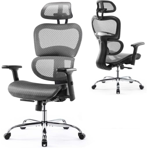 FOTEL ERGONOMICZNY COMFY SIATKA REGULACJA CHROMOWANA PODSTAWA BIUROWY