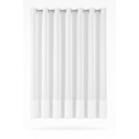 firana "lumiere 3d" z szyfonu biała | 140x250 przelotki