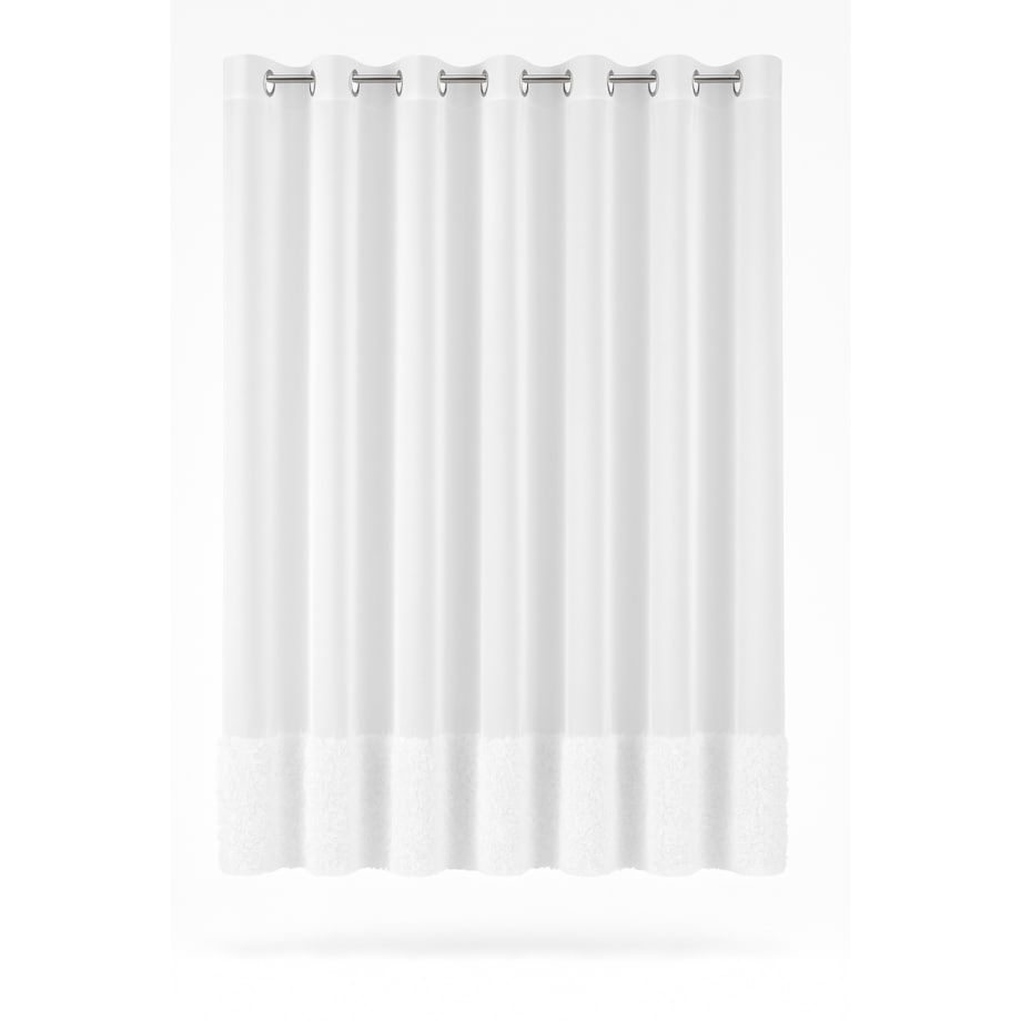 firana "lumiere 3d" z szyfonu biała | 140x250 przelotki