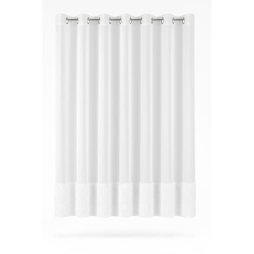 firana "lumiere 3d" z szyfonu biała | 140x250 przelotki