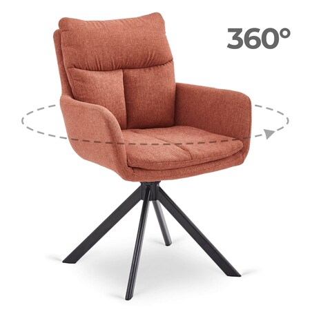 Krzesło Obrotowe Kubełkowe Tapicerowane Do Jadalni Salonu Rudy PAUL