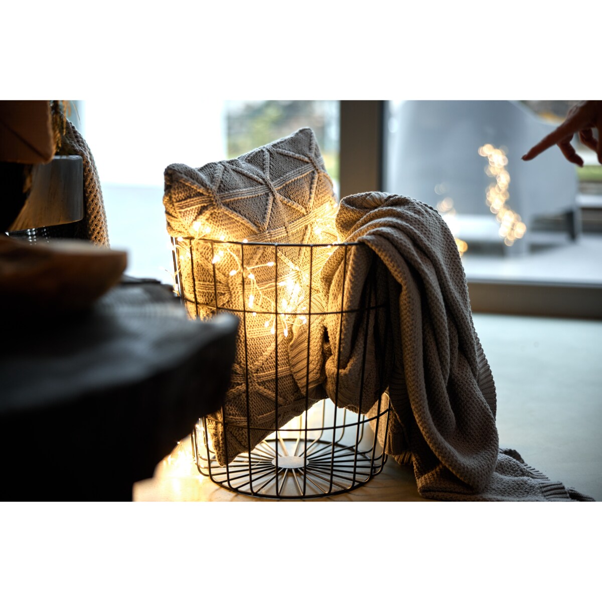 Poszewka brytyjska kwadratowa szara, 50 x 50 cm, La Manta