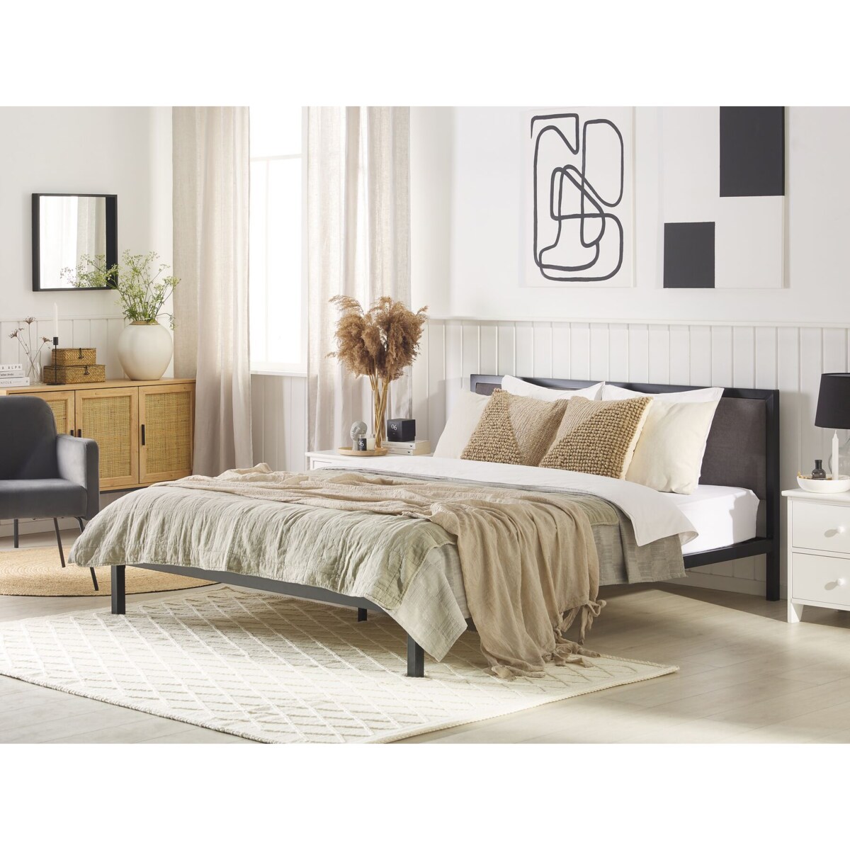 Łóżko metalowe 160 x 200 cm czarne CLAMART