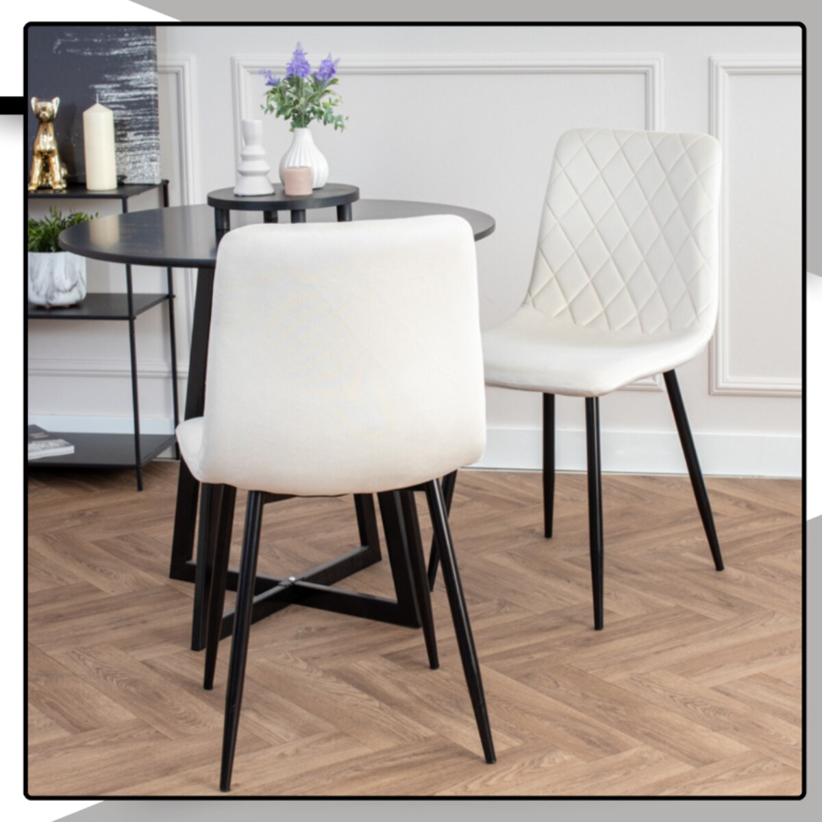 Krzesło beżowe tapicerowane pikowane welurowe nowoczesne wygodne velvet